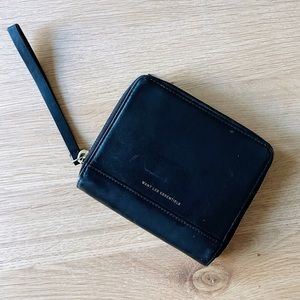 WANT LES ESSENTIELS Portela Black Leather Zip Wallet